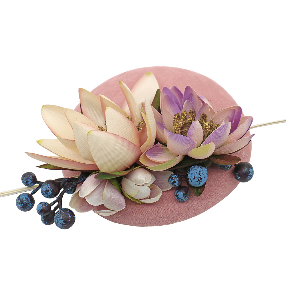 Fascinators Hat Women Girls Lotus Flowers Feathers Hat Hair Clip Accessories Cocktail Birthday Tea Party Wedding Bride Headwear