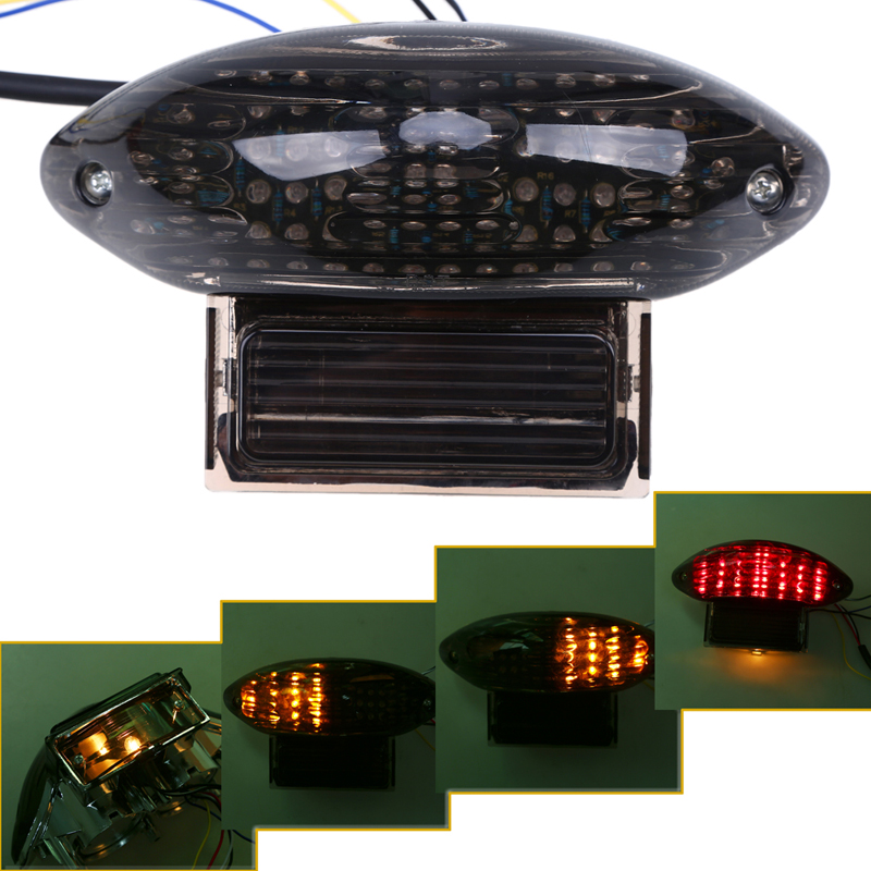 Motorcycle Smoke Integrated Turn Signal Brake Tail LED Light License Plate Taillight For Suzuki GSXR1300R GSXR 1000 1999-2007