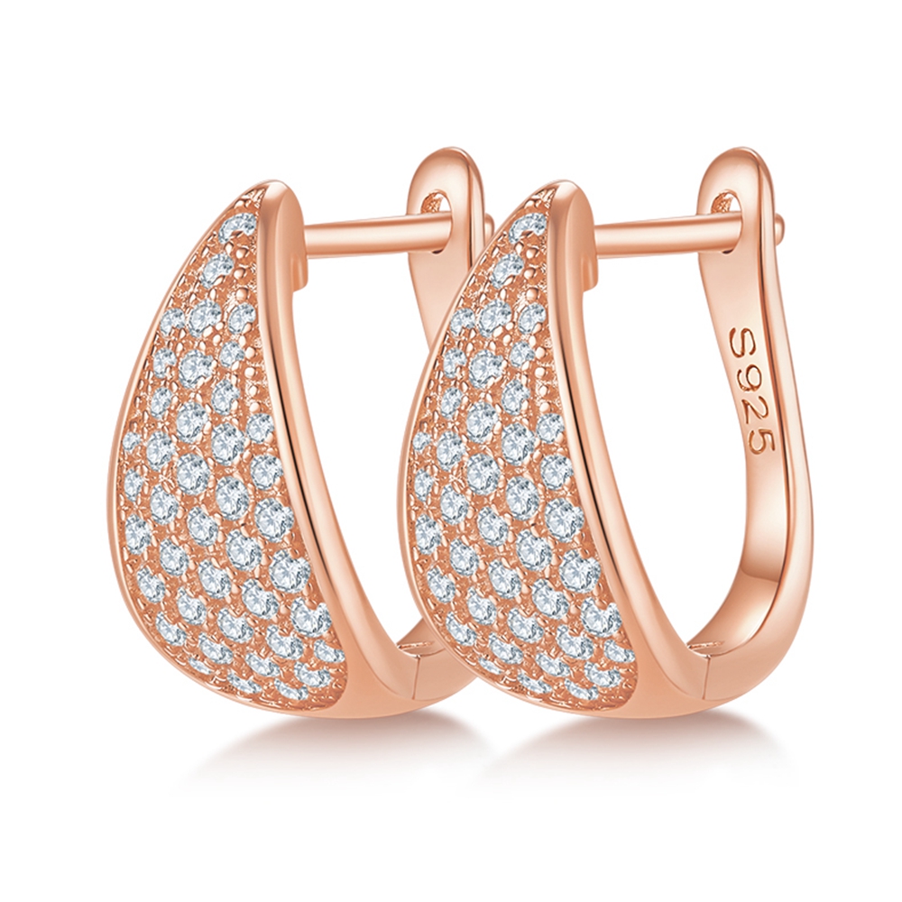 Vinregem 18K Gold Plated GRA 3EX VVS D Moissanite Diamonds Gemstone Water Drop Hoop Earrings 925 Sterling Silver Fine Jewelry