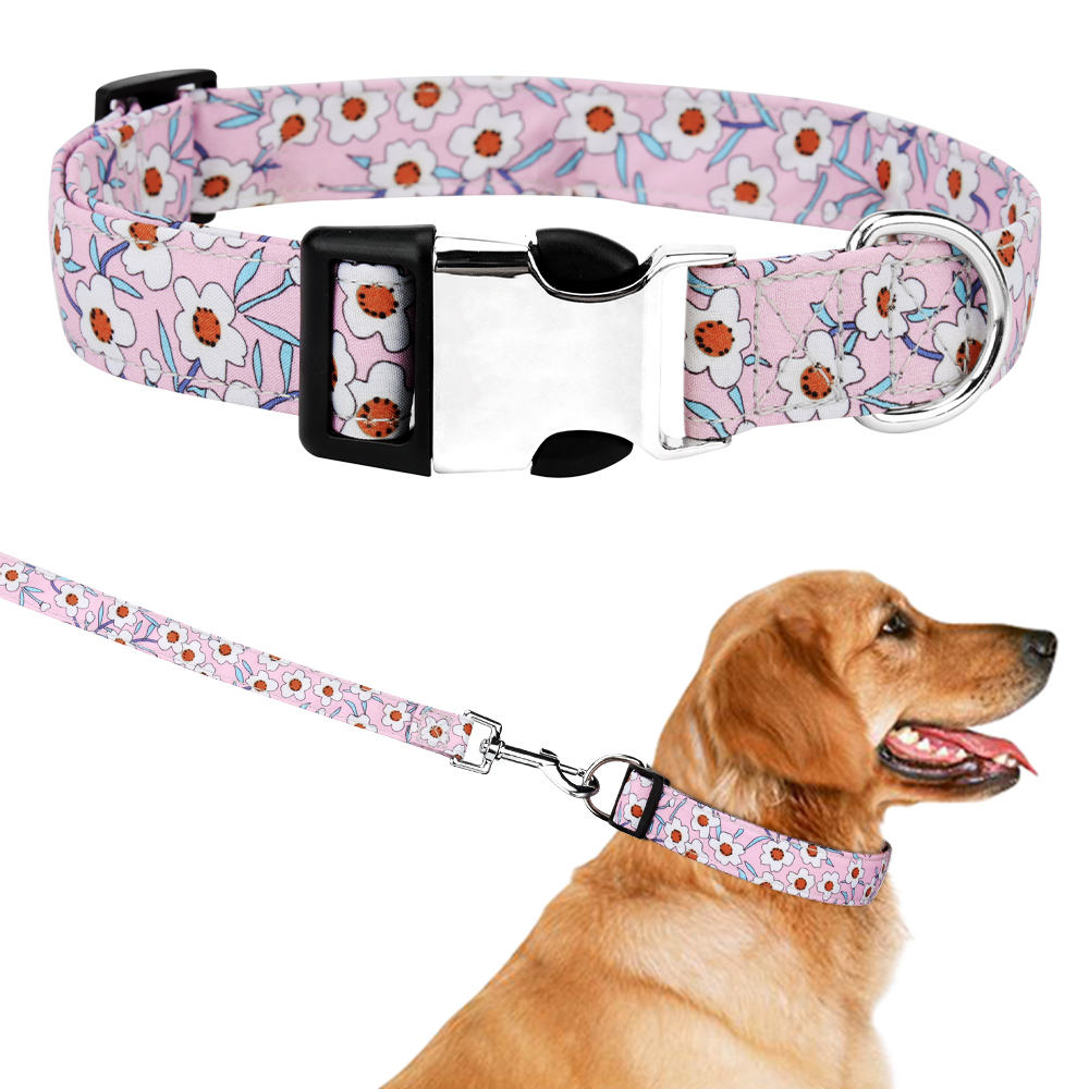 Dog Collar for Medium Dogs-Special Design Cute Small Medium Large Girl Pet Collar Soft Adjustable Fancy Floral Sunflower Collar