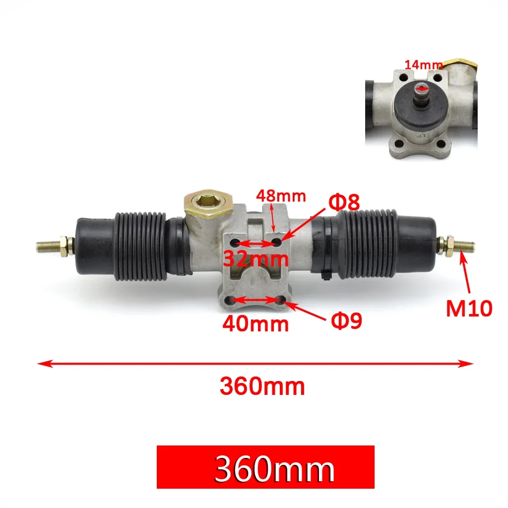 320mm 420mm Power Steering Tie Rod Rack Adjustable Shaft Metal support For DIY China Go Kart Vehicle Karting ATV Bike Part M10