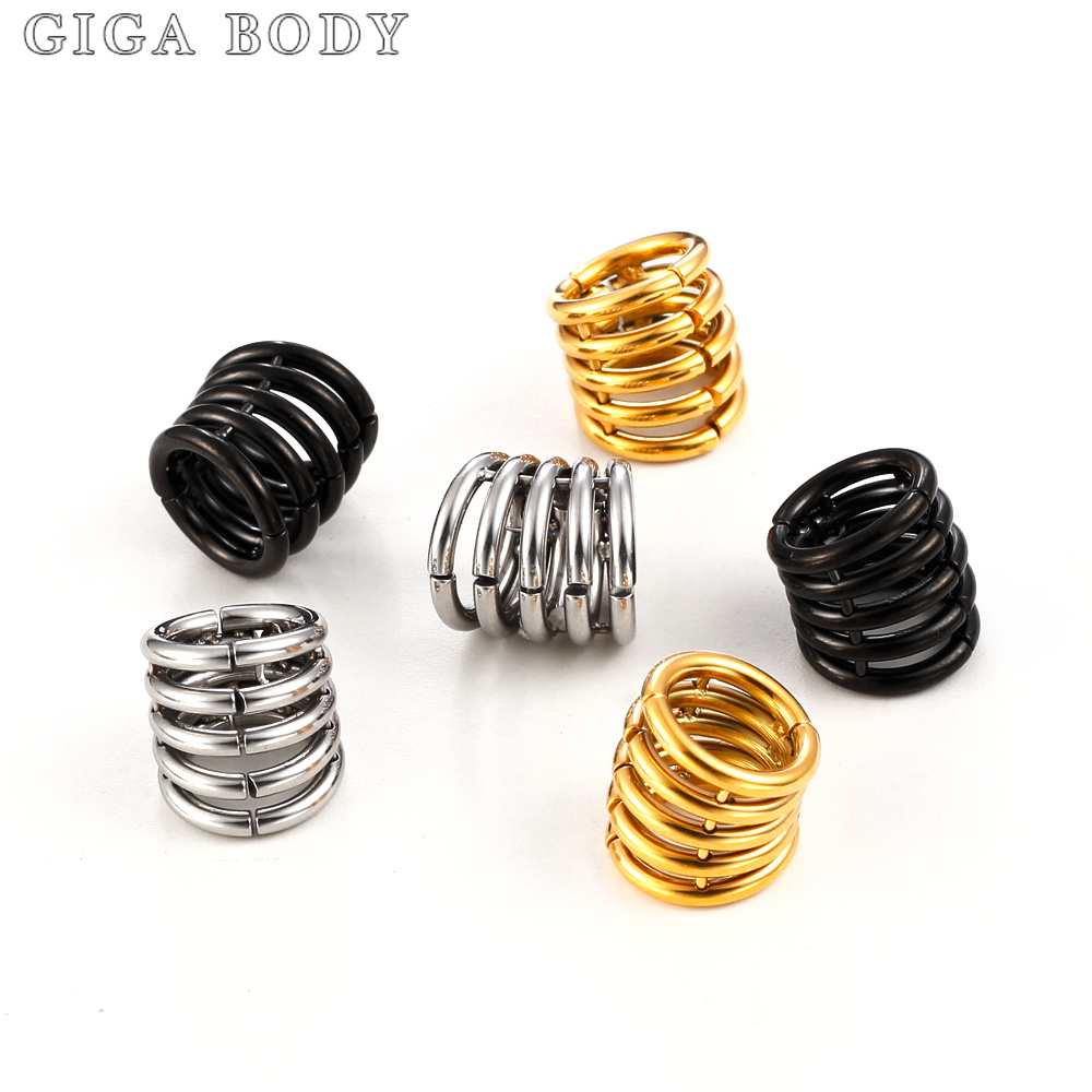 Giga 5 in 1 Stack Rings Design Ear Cuff Gauges Plugs Expander Ear Tunnels 10 in 1 Stretcher Earring Body Piercing Jewelry