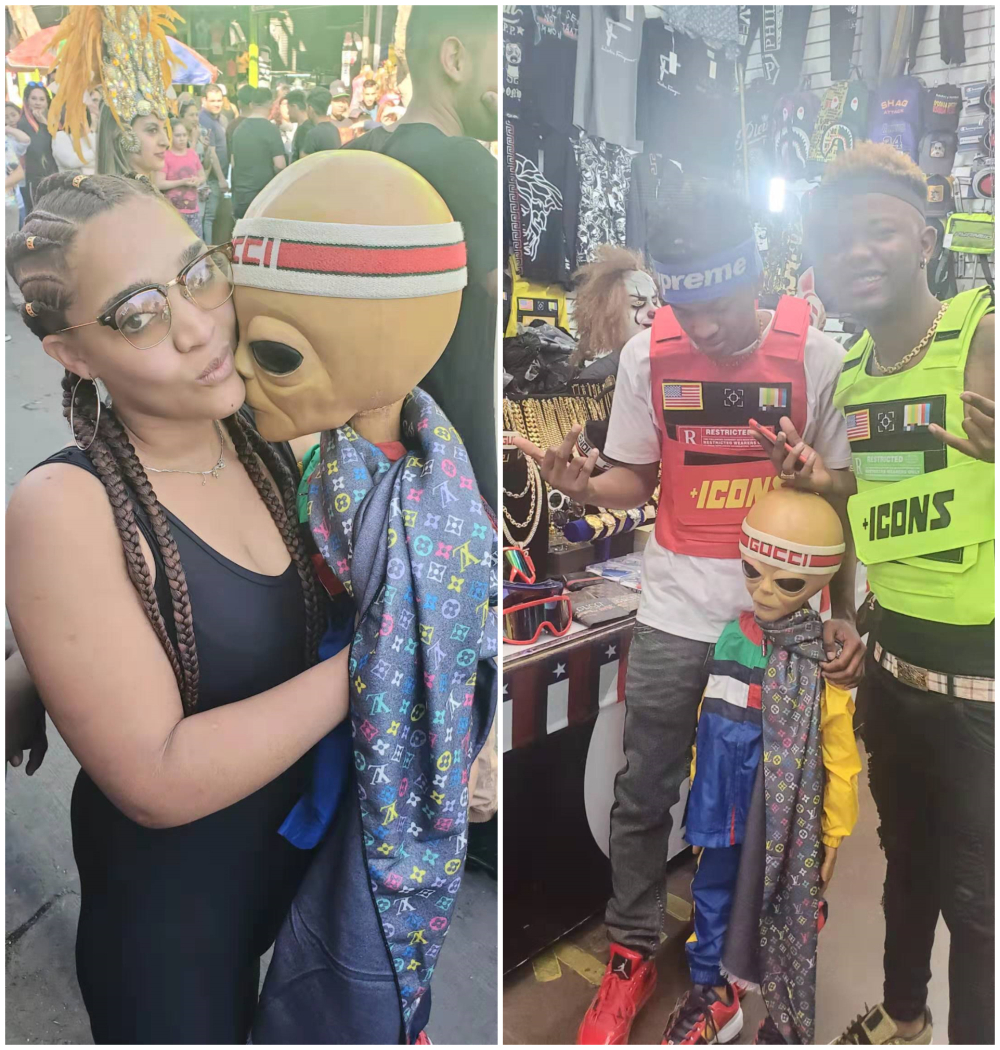 x-merry toy Alien Latex Prop Lifesize UFO Roswell Martian Lil Mayo Area 51 Scary Prop For Halloween Party