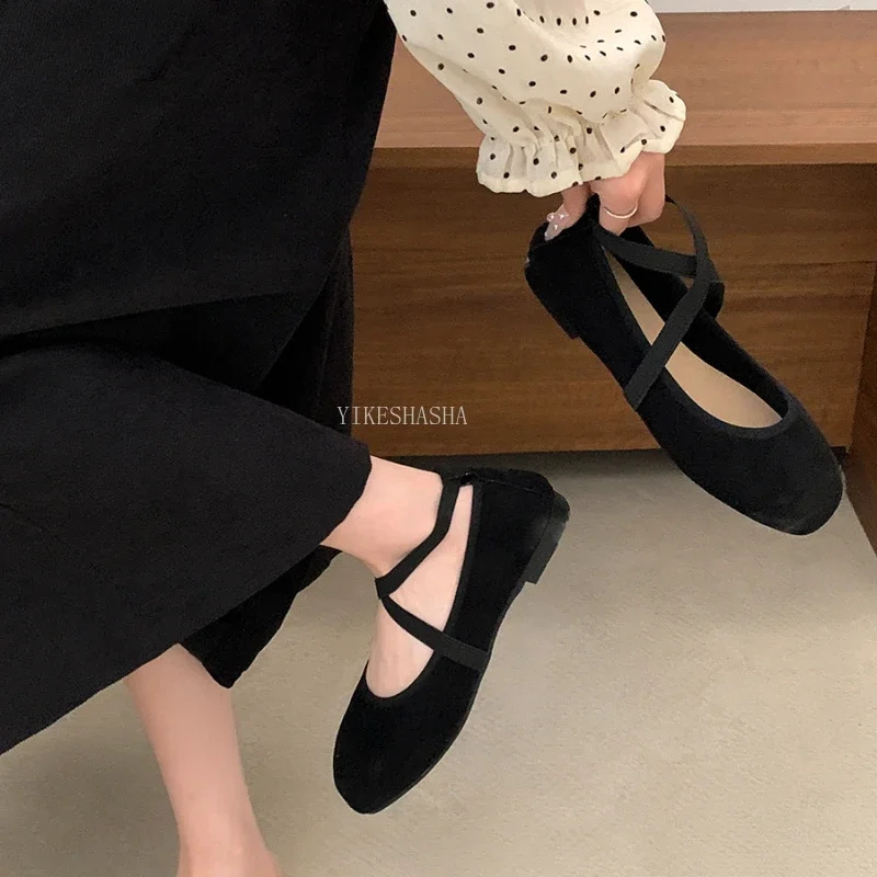 2024 Spring Summer Flat Ballet Shoes Womens Shoes Retro Mary Jane Shoes Ballet Flats Women Zapatos Mujer 240629