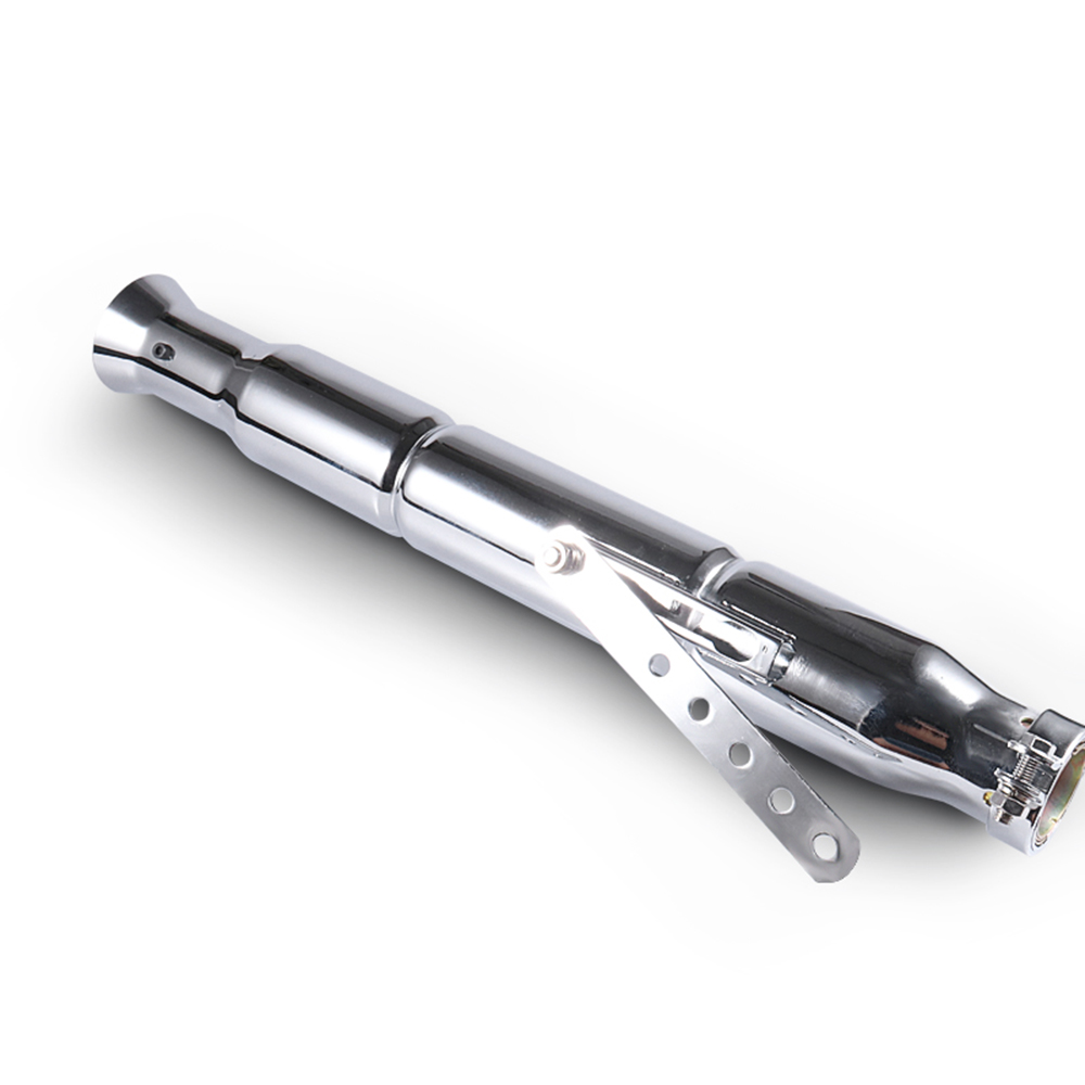 21'' Universal Motorcycle Exhaust Pipe with Sliding Bracket Vintage Exhaust Muffler 38-45mm for Cafe Racer Bobber Chopper Tube