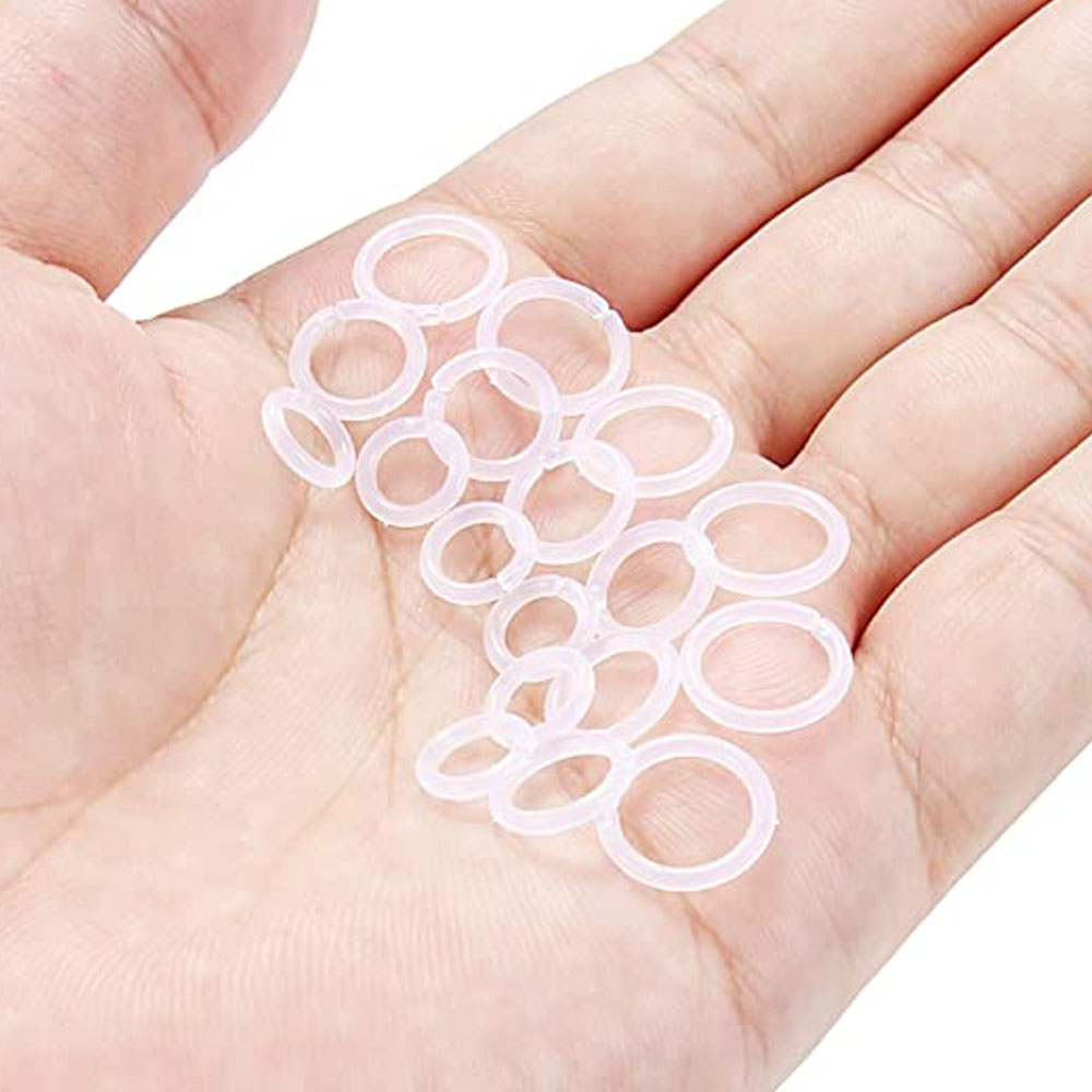 18PCS Clear Segment Rings Piercing Retainer Clear Bioflex Plastic Tragus Clicker Helix Cartilage Earrings Hoop Lip Jewelry