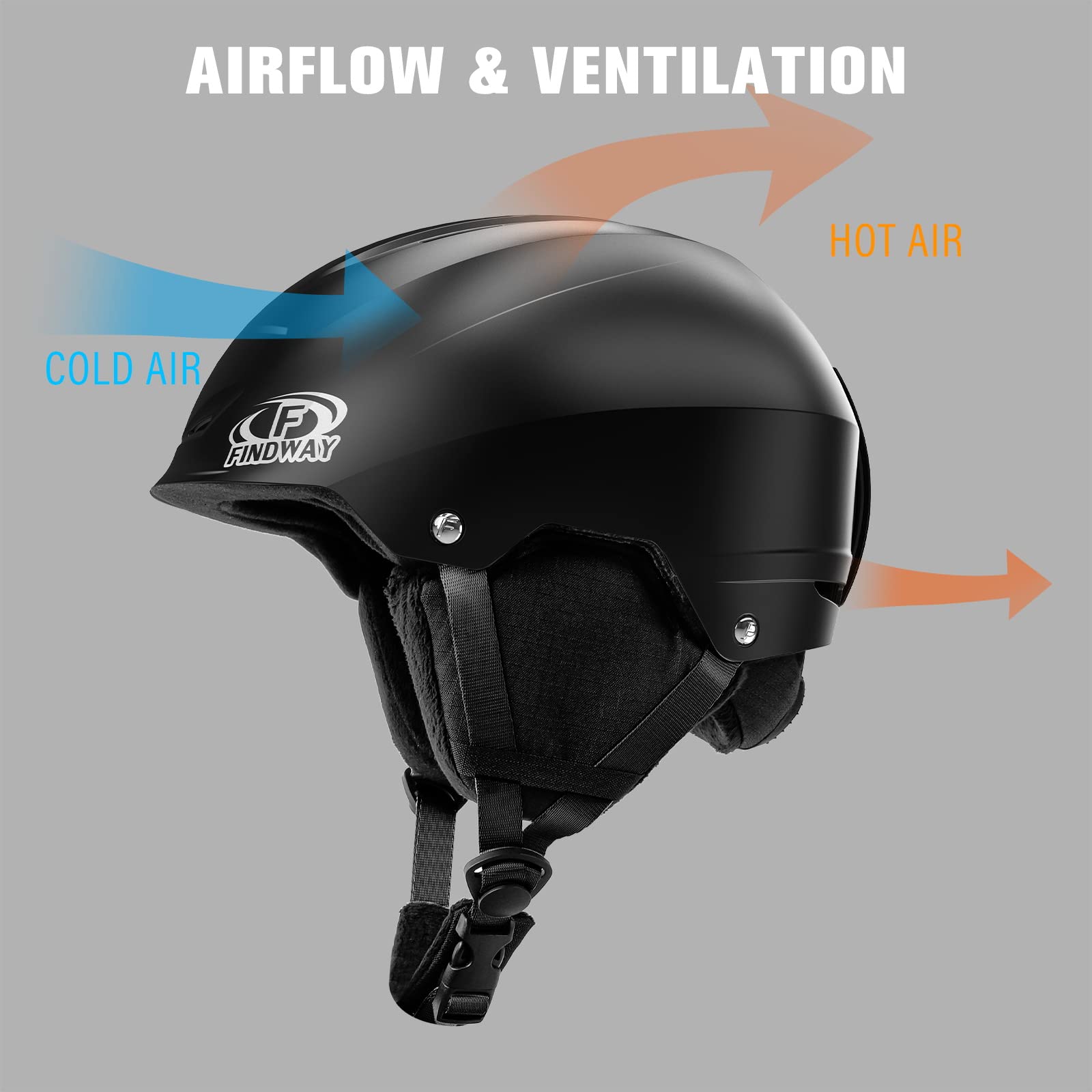 Findway Ski Helmet Ultralight Outdoor Sports Snowboard Skateboard Ski Helmet Motorcycle Snowmobile Helmet for Men Women Children
