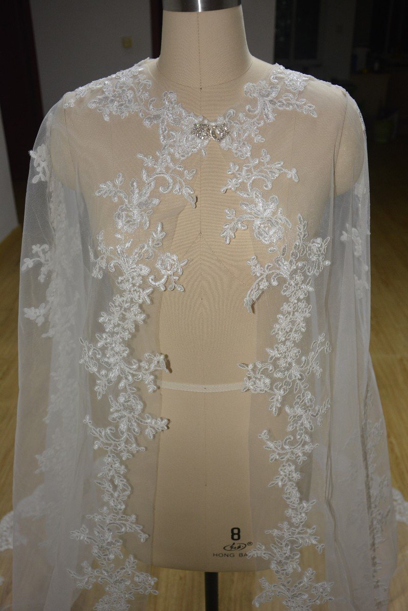Veil Cloak Cathedral Veil Cape Bridal Cape Silky Sheer Tulle Cape lace cloak wedding cape wedding jacket cape coat bridal wraps