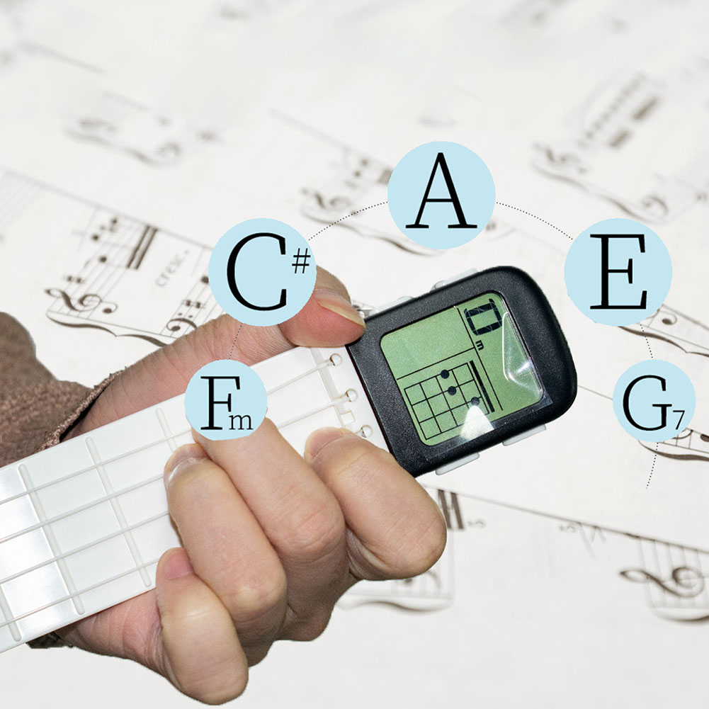 For Ukulele Chord Trainer 4-Tone ABS Plastic Compact Size Pocket Size Telescopic With Four Frets For Beginners