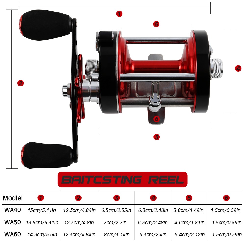 Sougayilang 6+1BB Trolling Fishing Reel 4000 5000 6000 EVA Handle Right Hand Baitcasting Reel Saltwater Carp Sea Fishing Reel