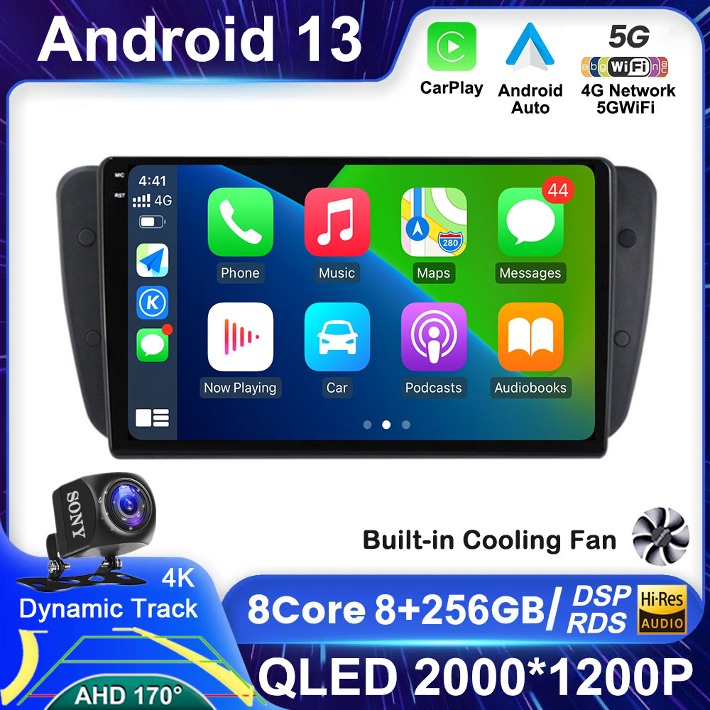 Android 13 For Seat Ibiza MK4 6J SportCoupe Ecomotive Cupra 2009 2010 2011 2012 - 2016 QLED Screen Car Multimedia Player Stereo