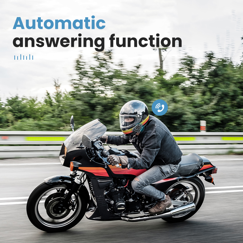 Motorcycle Helmet Intercom Bluetooth 5.0 CSR Headset 2000mah Battery Anti-interference Handsfree For Full/Half Face Helmet