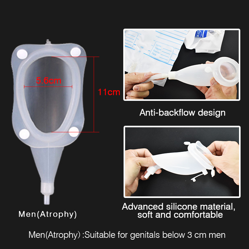 Men Urine collector Hypo-allergenic Silicone Adults Urinal with Urine Catheter Bags Man Woman Older male female Toilet