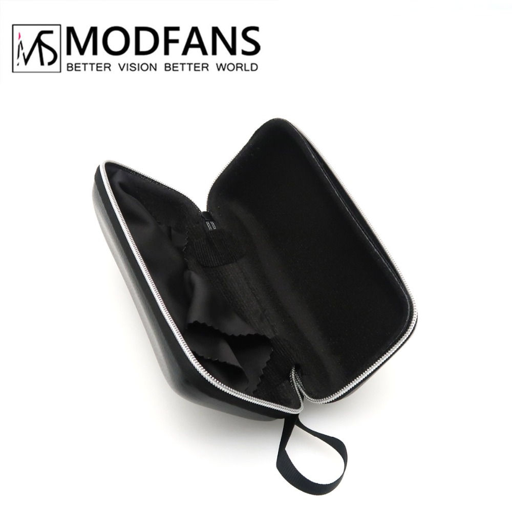 Glasses Case For Sunglasses Eyeglass Case High Quality Black Leather Cover Eyewear Box With Soft Cleaning Lens Cloth