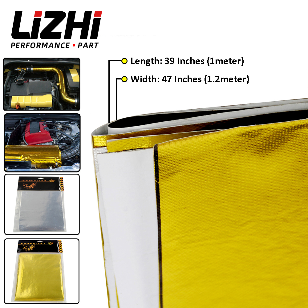 1 Meter * 1.2 Meter Self Adhesive Reflect A Gold Heat Wrap Barrier High Quality 39in.x 47in.Piece For VW PASSAT AUDI A4 B6