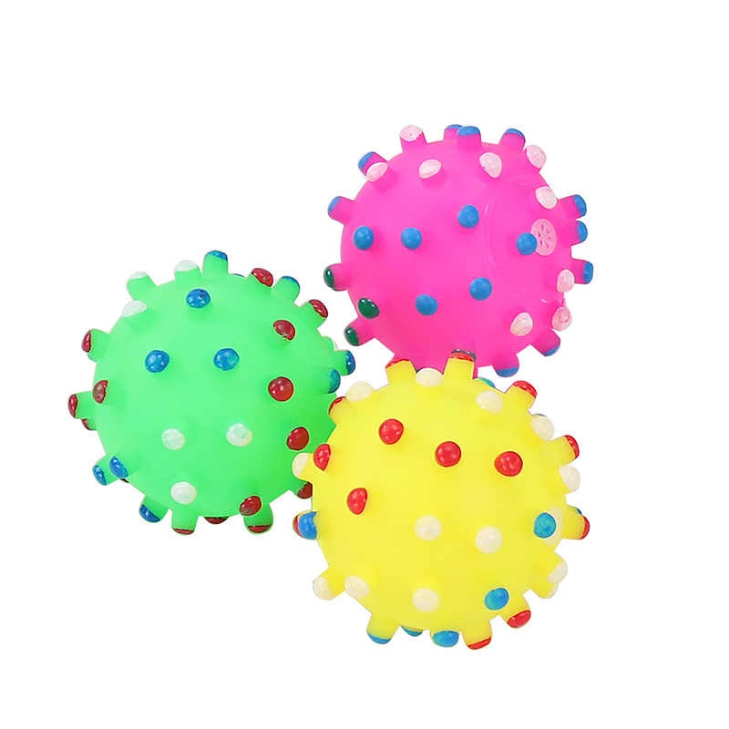 Spike Ball Sounding Pet Toys Non-toxic Vinyl Balls Dog Toy Puppy Audible Bite Resistant Toys Dog Teeth Cleaner Pet Accessories