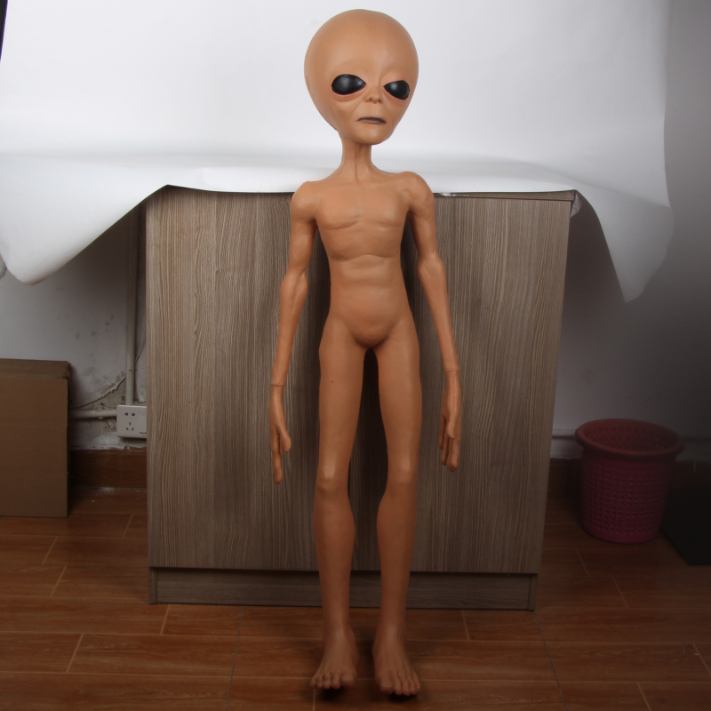 x-merry toy Alien Latex Prop Lifesize UFO Roswell Martian Lil Mayo Area 51 Scary Prop For Halloween Party