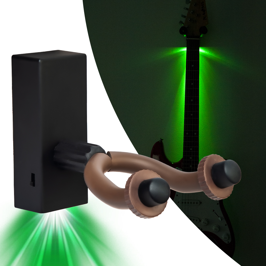 FOX LED Guitar Wall Mount Bracket Holder Light Violin Gitar Hanger Auto Lock Guitarra Hanger Hook For Guitar Bass Banjo Mandolin