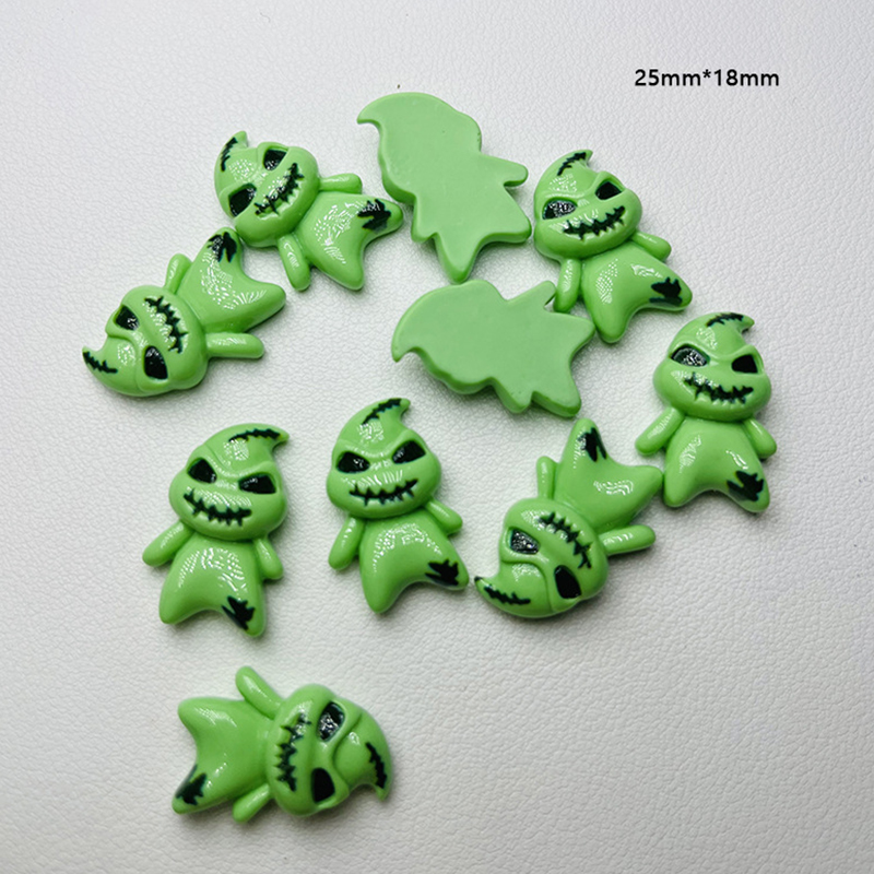 10pc 3D Ghostface Spooky Design Resin Nail Charm Halloween Decorations Gems Glitter Acrylic DIY Nail Art Accessories