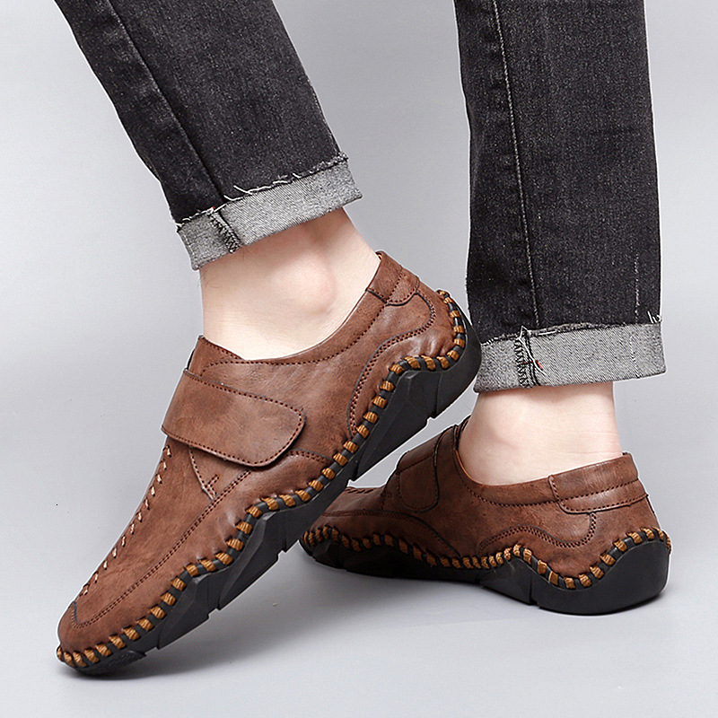 Men New Summer Leather Casual Fashion Soft Loafers Moccasins Breathable Slip On Driving Shoes Big Size Ddmysaturn