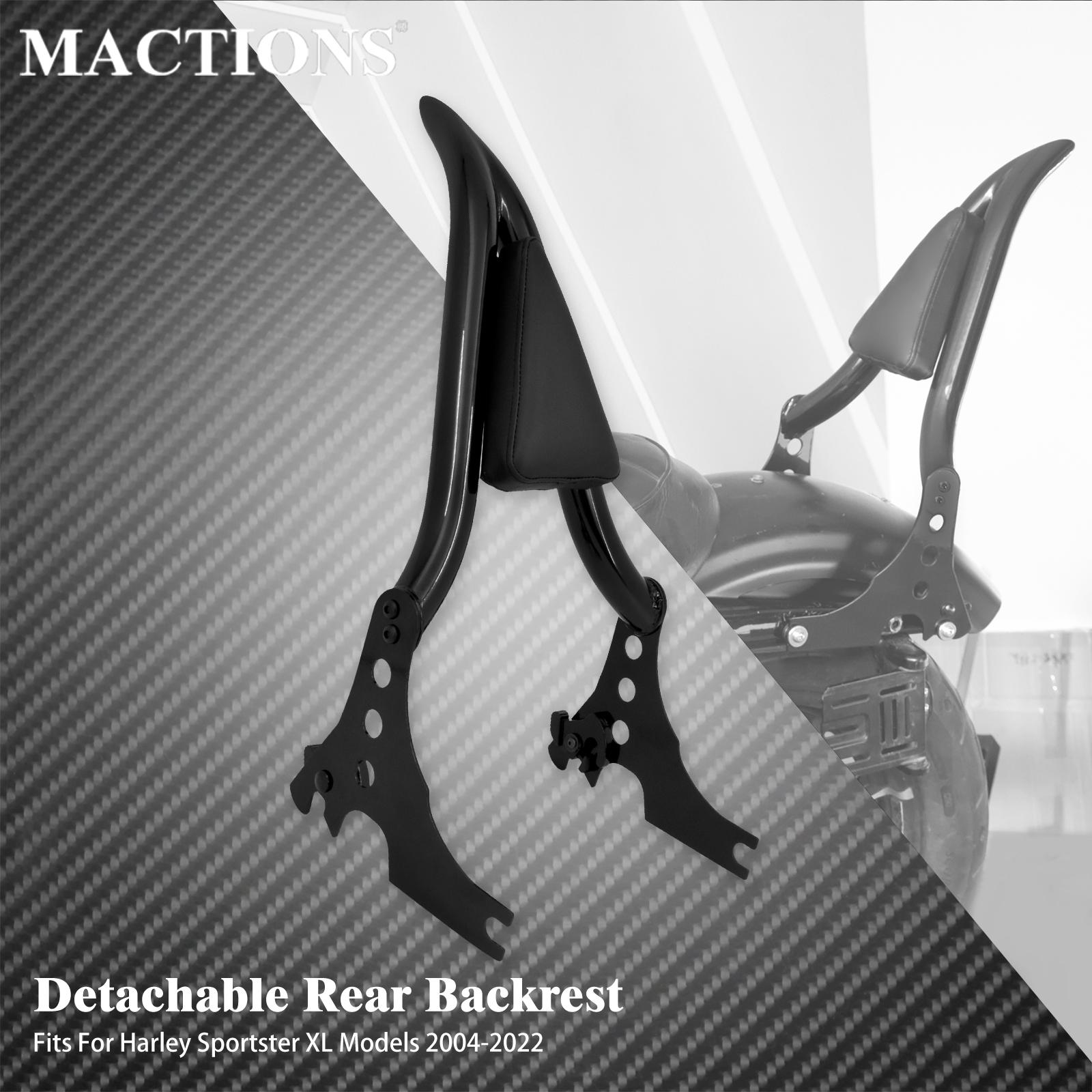 Motorcycle Black Passenger Backrest Rear Sissy Bar Detachable For Harley Sportster 72 48 883 1200 Roadster Forty Eight 2004-2021
