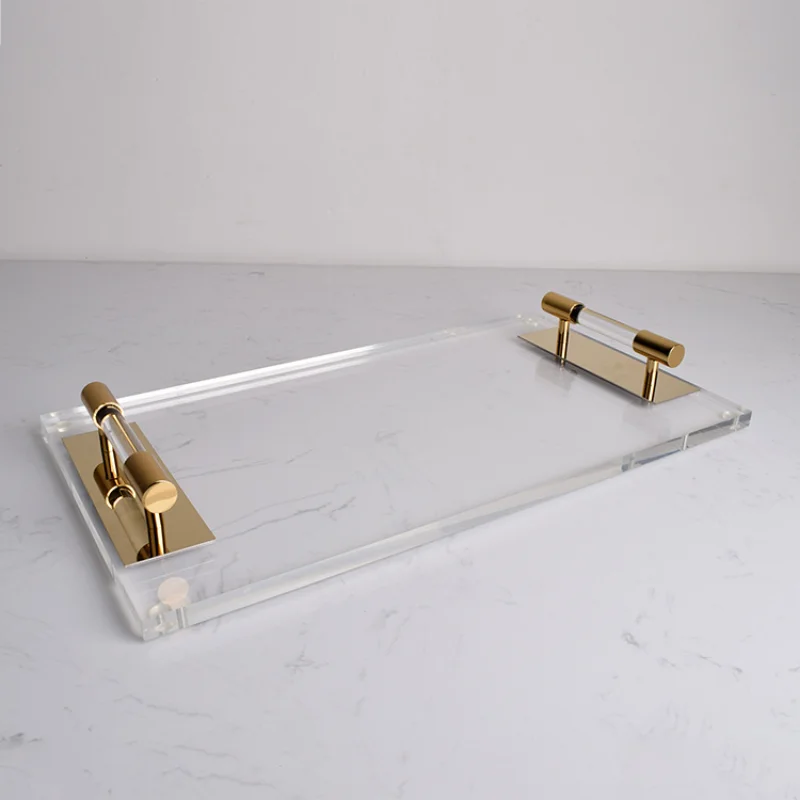 Nordic Transparent Acrylic Tray Cosmetic Jewelry Storage Box Home Decor Perfume Aromatherapy Ornaments Rectangle Storage Tray