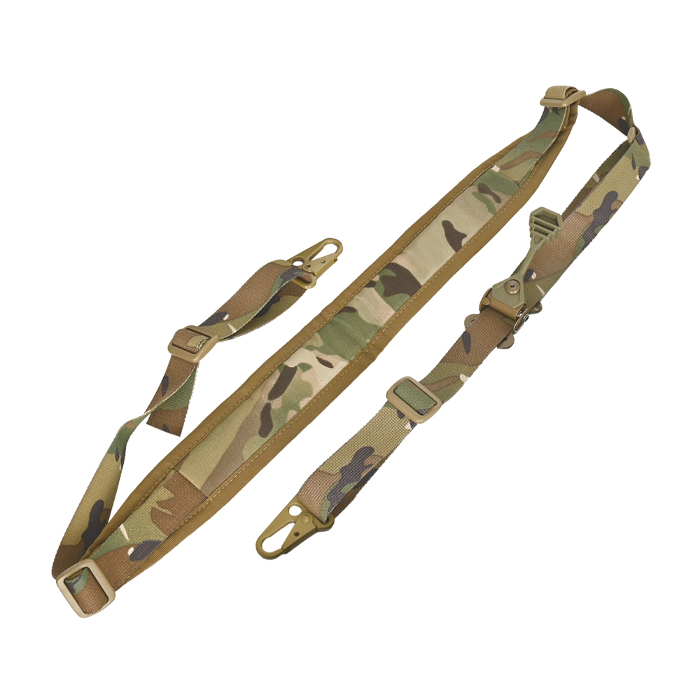 Outdoor Sports Tactical 2 To 1 Point Modular Rifle Sling Quick Adjusting Steel Buckle Sling Snap Clash Hook Adjustable Pull Tab