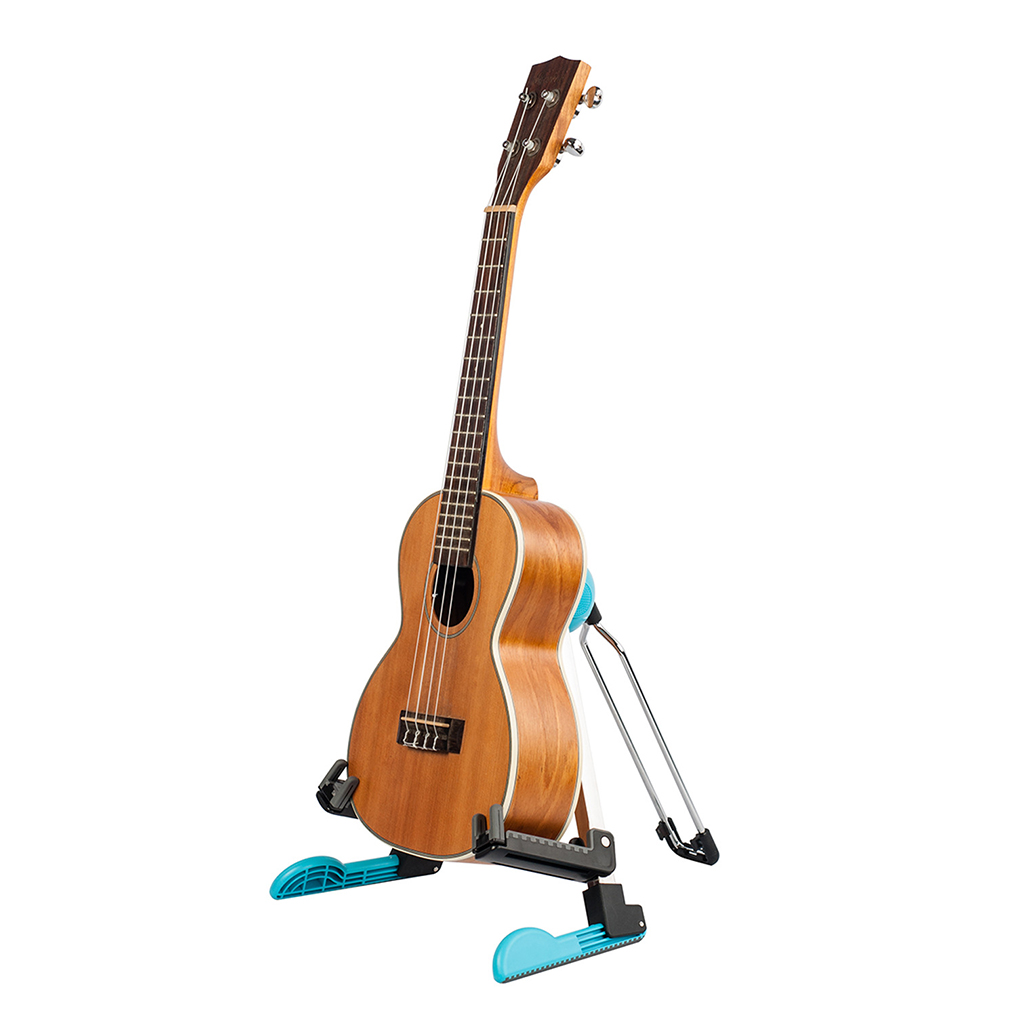 Adjustable Floor Guitar Holder Folding Acoustic Guitars Stand A-Frame Bass Rack Lightweight for Ukulele Banjo Red