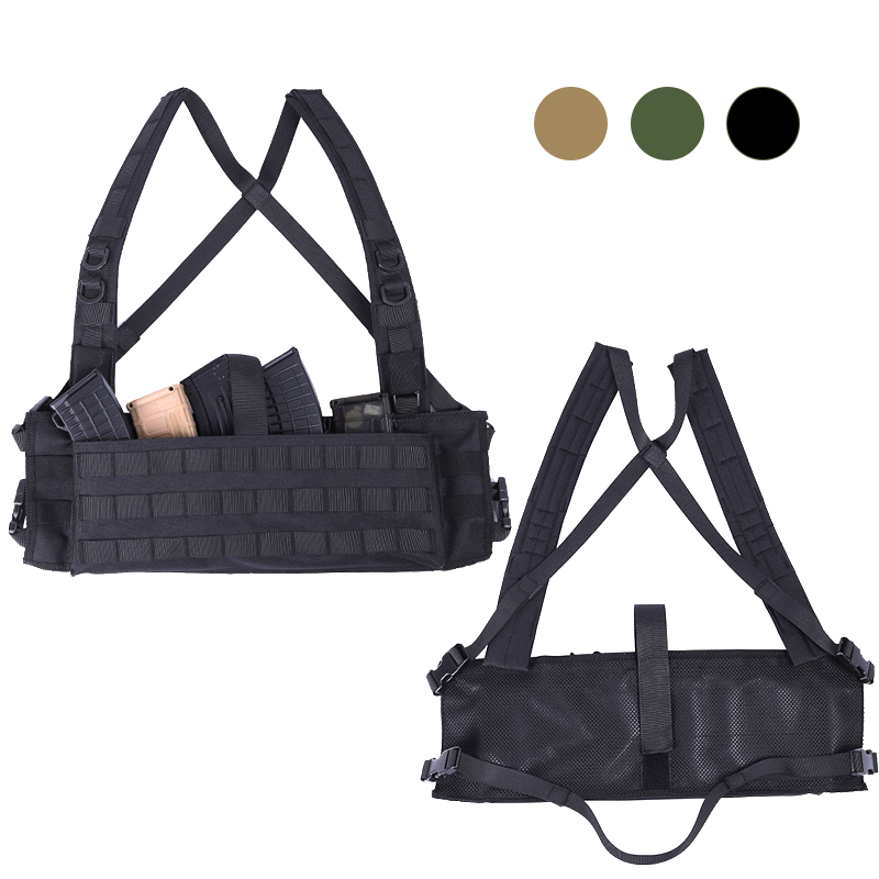 Modular Panel Tactical Chest Rig, Airsoft Combat Suspenders, Magazine Pouch with Adjustable Shoulder Strap, Waist Strap