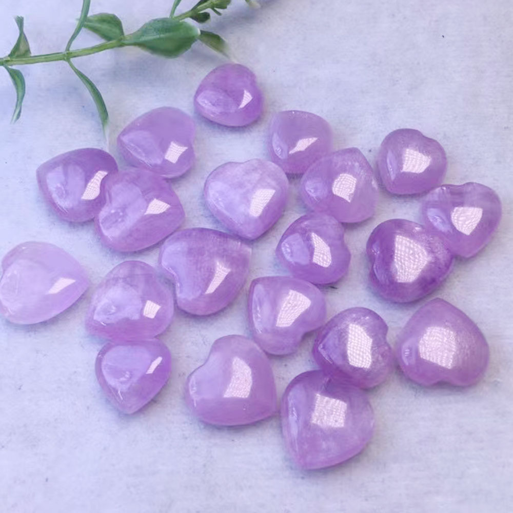 1pc Small Purple Kunzite Heart Quartz Crystals Healing Stone Spodumene Mineral Gemstone Jewellry Making DIY Gems Home Room Decor