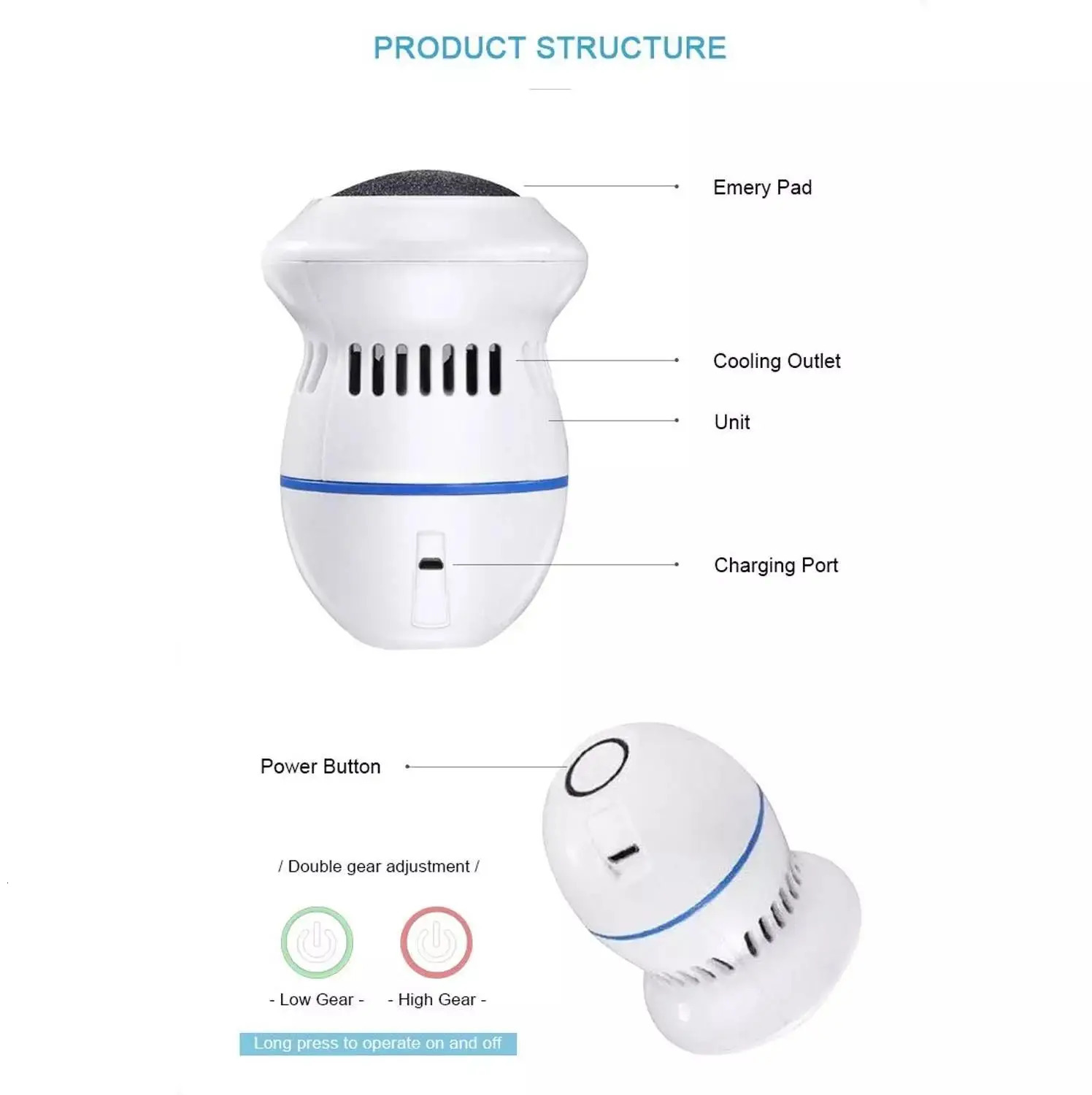 Electric Foot File Rupture Skin Trimmer Dead Skin Foot Professional Electric Pedicure ToolsRechargeable Foot Care Tools 240629