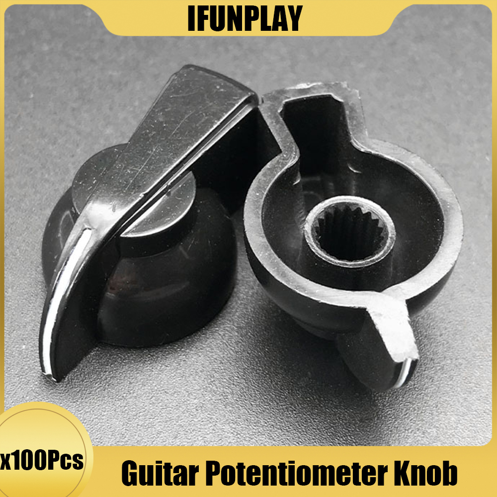 100pcs Plastic Guitar AMP Amplifier Knob Gutiarra Effect Pedal Chicken Head Knob Black White for Choose Wholesale