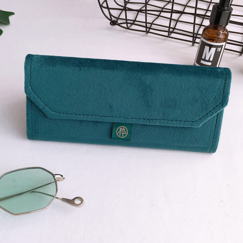 Velvet suede triangle folding glasses case men and women sunglasses box plain glasses spectacle case reading glasses case