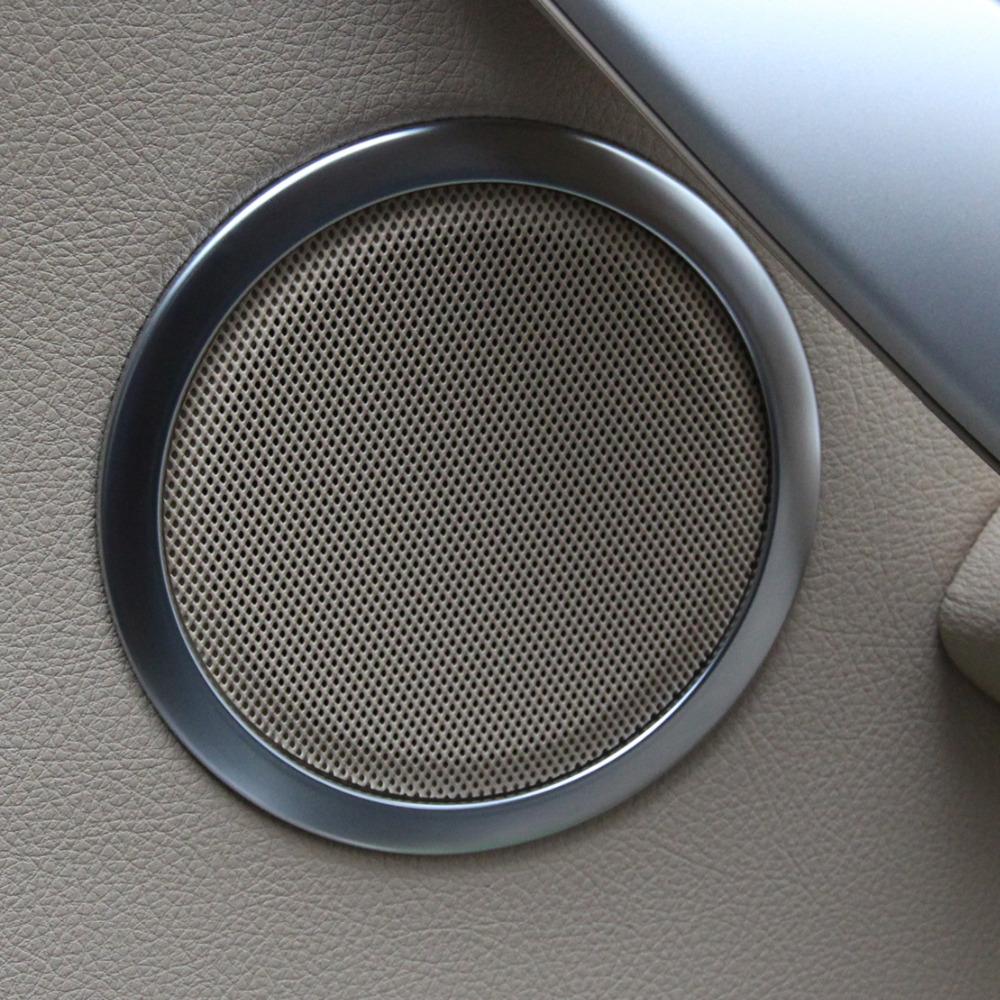 CITALL 4Pcs car-styling Chrome Silver Interior Door Stereo Speaker Sound Trim Cover Ring For BMW 3 Series F30 F34 320 335 2012