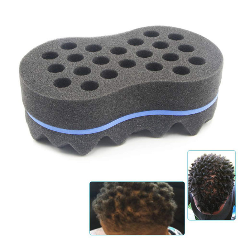 Double Sided Curling Sponge Brush African Magic Curly Hair Comb Styling Pyramid Type Porous Side Braid Hair Twist Tool