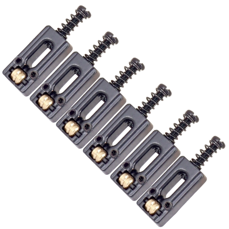 6 Pcs Guitar Tremolo Bridge Saddles Metal 6 String Roller Saddles Guitar Parts