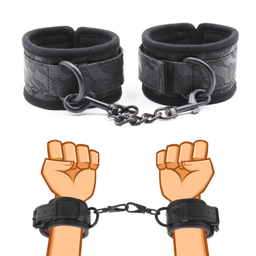 Sexy Adjustable Leather Handcuffs Ankle Cuff Bondage Restraints Gear Sex Toys For Woman Couples Adult Games Fetish Slave BDSM