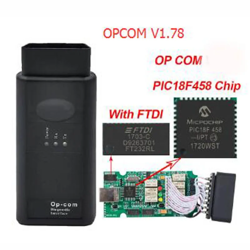 OP COM V1.70 OPCOM V1.78 OP COM V1.99 OPCOM V1.70 For Opel OBD2 OP-COM Interface Scanner Diagnostic Tool With PIC18F458 Chip