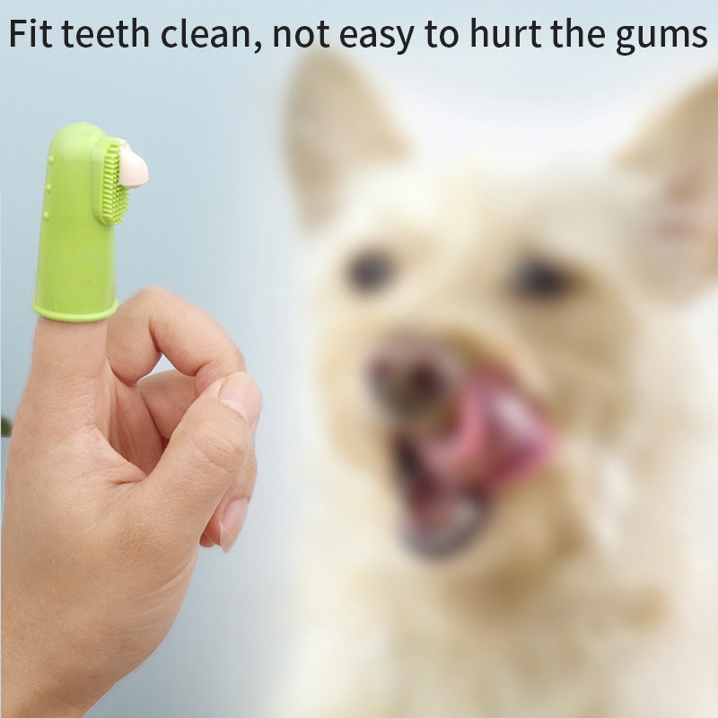 Soft Teeth Cleaning Finger Toothbrush Silicone Tooth Brush Tool Dog Teeth Cleaning Bad BreathCare Nontoxic Cat Grooming Supplies
