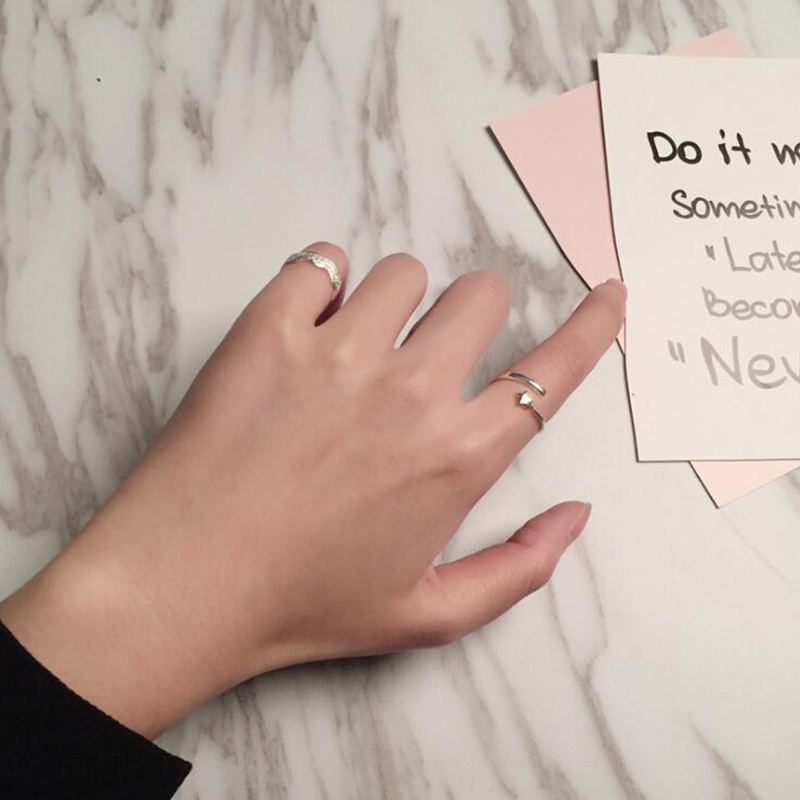 925 Sterling Silver Toe Rings For Women Simple Wave Design Party Opening Adjustable Tail Knuckle Ring Jewelry