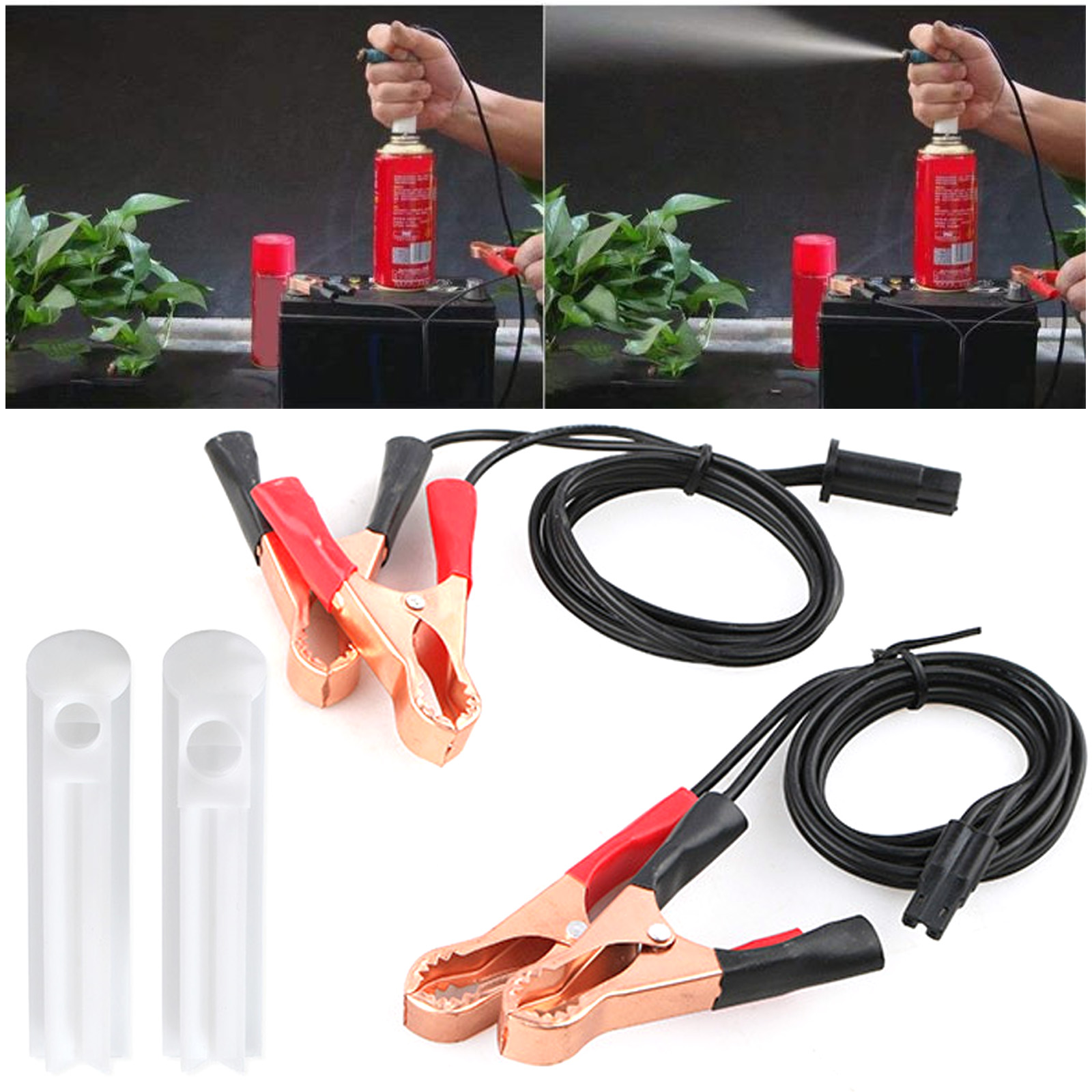 Auto Car Fuel Injector Flush Cleaner Wash Adapter Cleaning Tool With 2 Power Cable Nozzle DIY Kit Wash Set With Storage Box