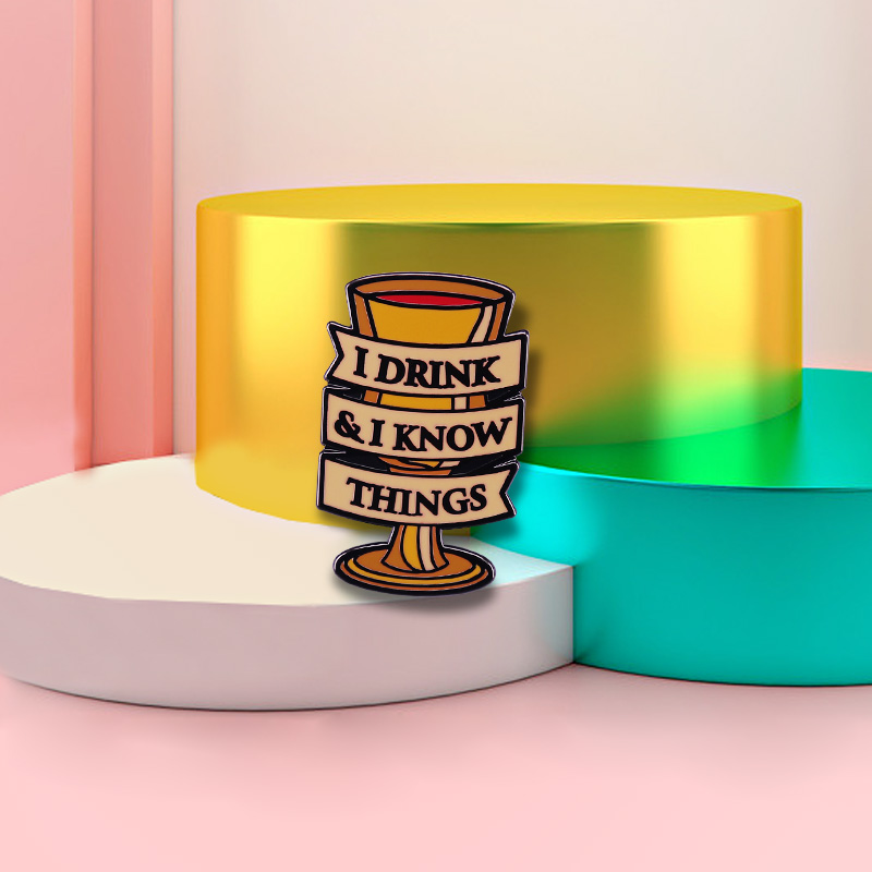 Thrones Game the Imp the Halfman Winter is Here Wine glass enamel pin I Drink and I Know Things Novelty Funny brooch