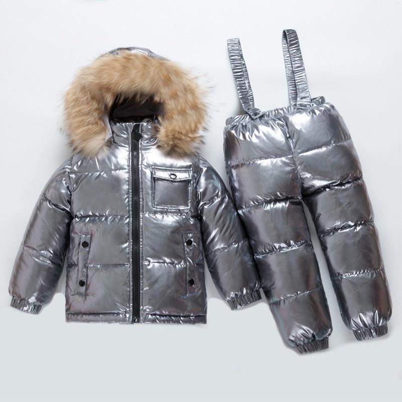 -30 Degrees Waterproof Winter Ski Jumpsuit Children Clothing sets Boys baby girl clothes Kids Snow Wear down Jackets coats pants