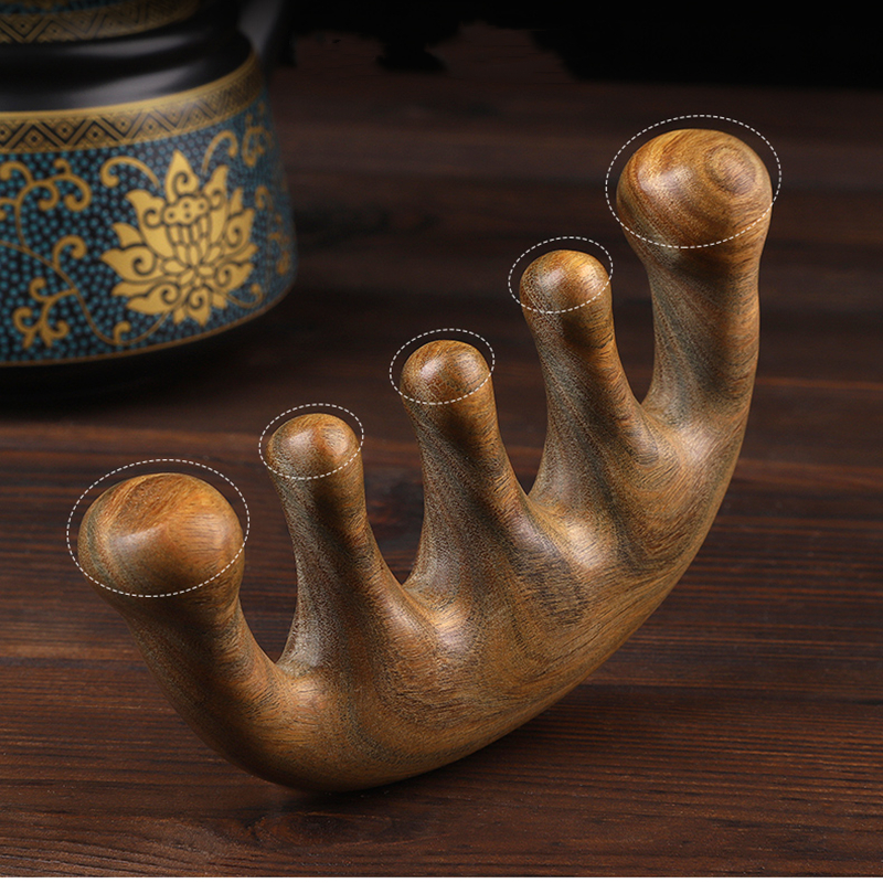 Massage Tool For Face Gua Sha and Head Wooden Comb Skin Expel Eoxins Reduce Hair Loss Dredging Meridian Wide Natural Wood Adults