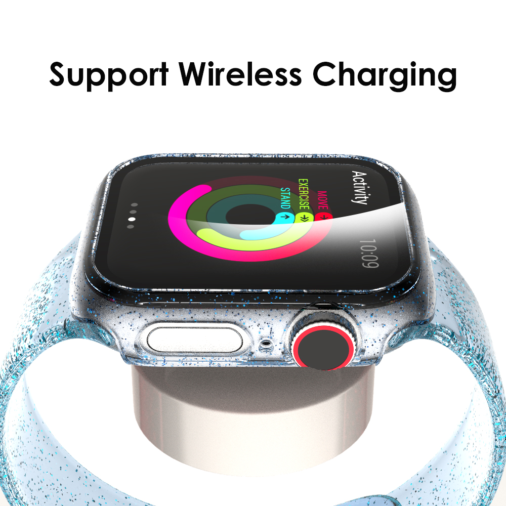 Case for Apple Watch Screen Protector 44mm 42mm 40mm 38mm iWatch Bling Frame with Ultra Thin HD Tempered Glass Cover Luxury