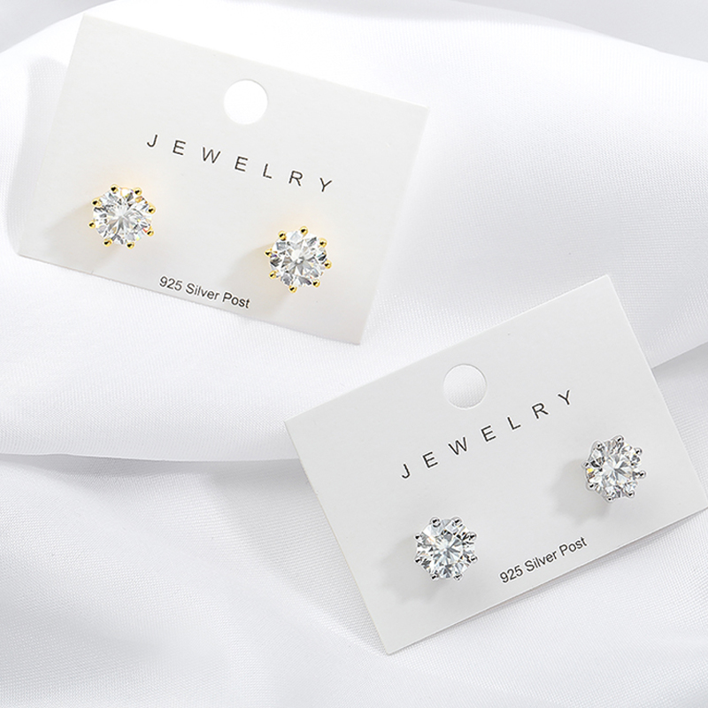 Smyoue 2ct Round Cut D Color Moissanite Earring Studs for Women 100% 925 Sterling Silver Lab Diamond Ear Stud White Gold Plated