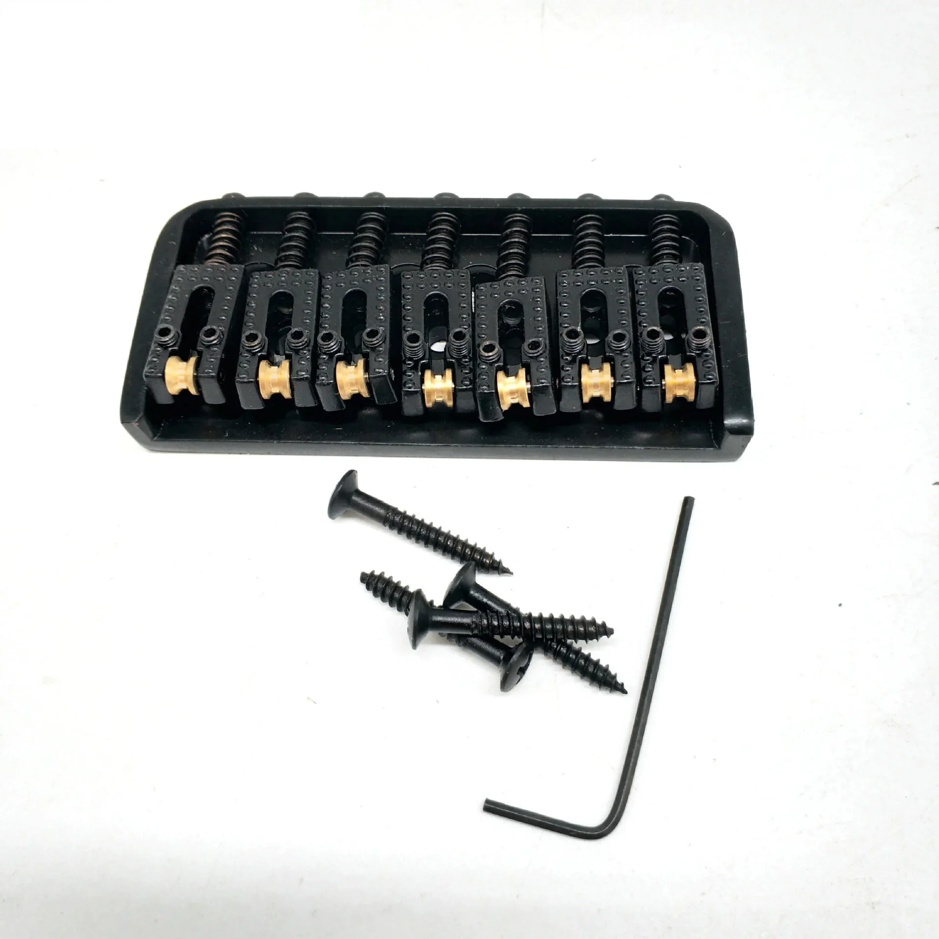 A Set Chrome Black Gold 7 Strings Electric Guitar Bridge Roller Saddle Accessories Parts