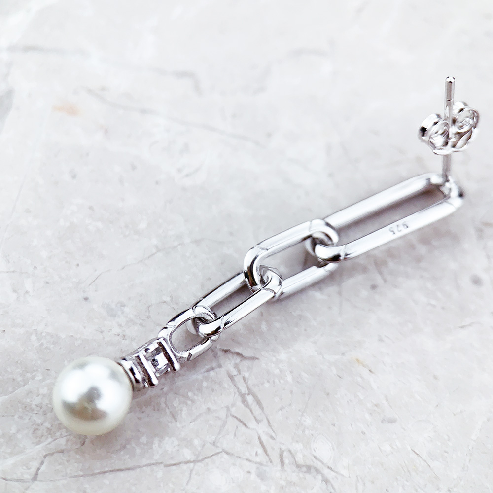 Cool Eyecatcher Earrings Link New Trendy Freshwater Pearls Gift For Women High Quality 925 Sterling Silver Fine Jewelry