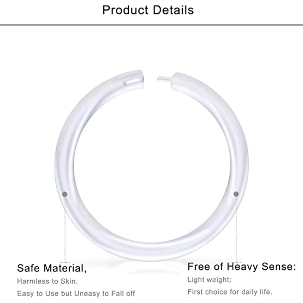 18PCS Clear Segment Rings Piercing Retainer Clear Bioflex Plastic Tragus Clicker Helix Cartilage Earrings Hoop Lip Jewelry
