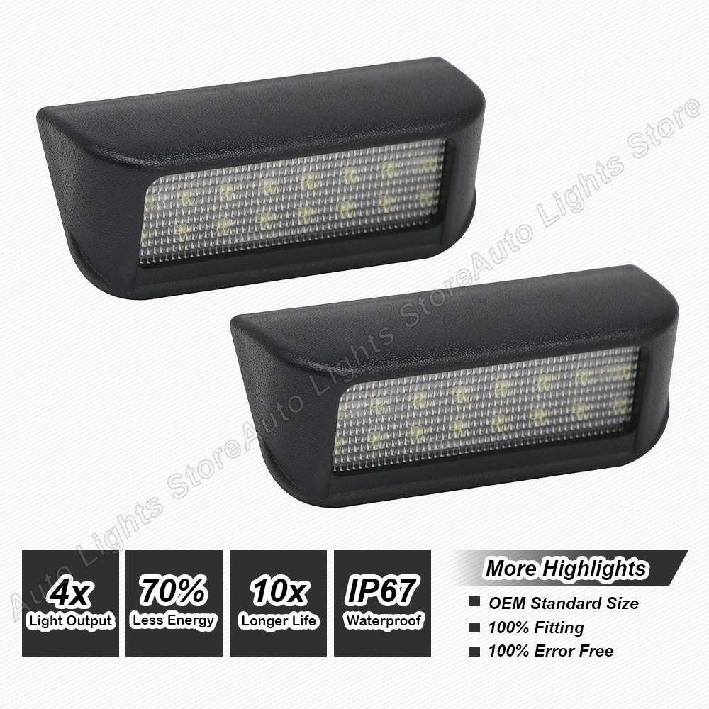 LED Number License Plate 2PC For Citroen Berlingo Jumpy II III Van MPV For Peugeot Expert For Fiat Scudo 2007 For Toyota Proace